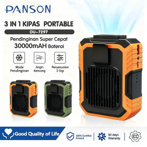 PANSON 10000mAh Portable Waist Cooling Fan 3 in 1 Outdoor Fan With Light 5 Speed Wind Clip Fan