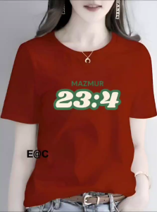 KAOS ATASAN MAZMUR 23:4 PREMIUM WANITA DTF BERKUALITAS