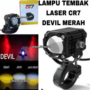 BISA COD CR7 LAMPU TEMBAK LED LASER DEVIL MERAH CAHAYA PUTIH KUNING LAMPU TEMBAK WATERPROOF / LAMPU TEMBAK CR7
