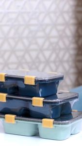 Kotak Bekal Makan Lunch Box || Tutup Transparant Lunchbox Tahan Panas Free Sendok Food Grade || tempat makan anti tumpah & disegel Kotak Makan Anti Bocor