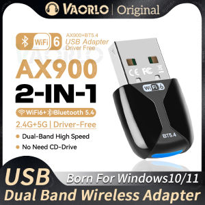 AX900 WIFI6 USB Adapter 2 IN 1 Bluetooth 5.4 Dual Band 2.4G&5G 900Mbps WiFi 6 802.11AX Mini Wireless Card Receiver For WIN 10/11