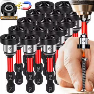 12PCS 50mm Positioning Screwdriver Bits / Drywall Screw Setter / Household Electric Hex Shank Driver Screw Set