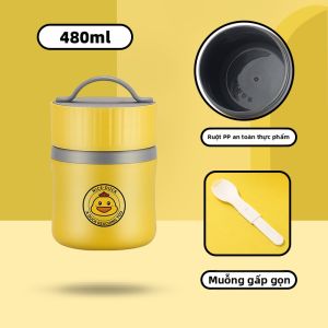 HUIYANGXU | Cốc Thép Không Gỉ 304 Cách Nhiệt Di Động