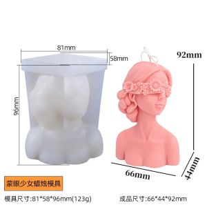 New Closed Eye Blindfold Girl Silicone Candle Mold 3d Cute Rose Girl Aromatherapy Plaster Soap Crafts Resin Mold Home Decor Gift
