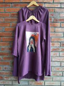 Baju Muslim Modern DIANTY SET BO Bahan CRINKLE AIR FLOW APLIKASI CETAK SABLON Ukuran M L XL XXL PC 96 cm Warna Coral / Black / Purple / Maroon / Army / Dusty  DAPAT BAJU ATASAN + CELANA PANJANG Setcel Crinkle Sablon Terlaris Saat Ini Harga Murah Bisa COD