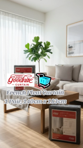 GOODNITE CURTAIN - Sakuko French Pleat Readymade Curtain - 1 Pair (140cm x 183cm).