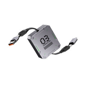 2 to 2 Mecha Wind Telescopic Data Cable 65W Fast Charging USB to Type C Cable Portable Car Charger Cable For ios15/Type C