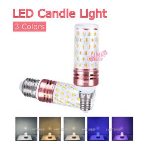 Lampu Lilin 3 Warna Emico 12W & 16W LED Candle Light Bohlam Crystal 12 Watt & 16 Watt E27 E14 Candle Bulb Lamp 3 Colors - White Warm Natural Warm White Blue Purple