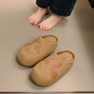 ลำลอง สลิปออนด้านล่างหนา 6 ซม ผู้หญิง รองเท้าแตะบีร์กันสต็อค ฤดูร้อน สวมใส่กลางแจ้งสไตล์โรมันบล็อกสี