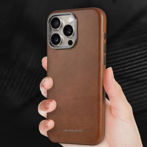 Crashstar vỏ điện thoại chống sốc doanh nhân da thật sang trọng Magsafe cho iPhone 16 15 14 Pro Max Plus 16e 13 12 Pro Max Ốp điện thoại sạc không dây vỏ bảo vệ chống rơi có bảo vệ ống kính máy ảnh hợp kim