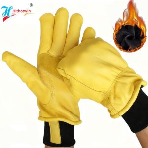 ถุงมือฤดูหนาวบุขนหนังวัวสำหรับผู้ชายสำหรับเล่นสกีขี่มอเตอร์ไซค์ขี่จักรยานสโนว์บอร์ด