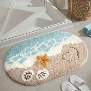 Defasilk | Sea Wave Imitation Cashmere Non-slip Absorbent Floor Mat