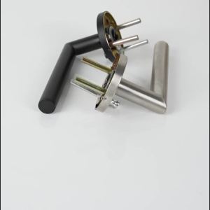 Viladepot Privacy Door Handle Polishing Handle Lever Round Base Bedroom Bathroom Door Lock Reversible