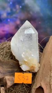 trụ đá thạch anh năng lượng chóp mọc chóp tự nhiên Lemurian 7 màu lấp lánh 537