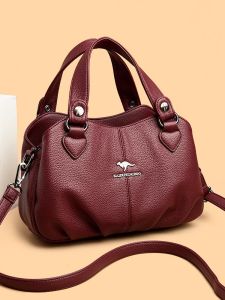 Fashionable Large Capacity Womens Handbag Commuter Bag Stylish All-Match Midlife Mom Bag British Style Pleated Bag Single Strap