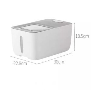 10kg Rice Bucket Rice Storage Box Rice Container Food Sealed Bucket Rice Dispenser Grain Bucket