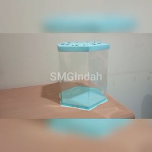 Kotak Kue / Giftbox Hexagon / Segi Enam Tutup Kupu - Kupu / Wadah Kue / Mika Kue / Dekorasi Kue / Giftbox
