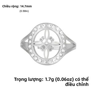 Skyrim Phù Thủy Trong Suốt Zircon Vòng Tròn Có Thể Điều Chỉnh Màu Vàng Thép Không Gỉ Vintage Bùa Hộ Mệnh Trang Sức Dành Cho Nữ