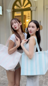 RINA Basket  Bag - The Stripe Collection