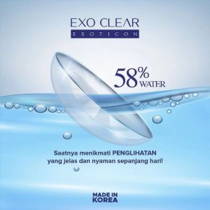 Softlens Bening Minus X2 Exo Clear Dia. 14.2 mm ( -0.50 s/d -10.00 ) By Exoticon Soflens Transparan