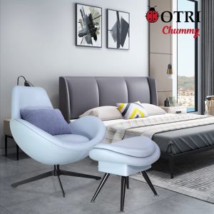 Ghế bành arm chair (egg chair OTRI Chummy) phong cách thư giãn thượng lưu chân xoay Phục Vị thiết kế mới nhất - Hồng