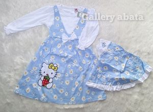 Gamis anak perempuan 2 3 tahun set jilbab