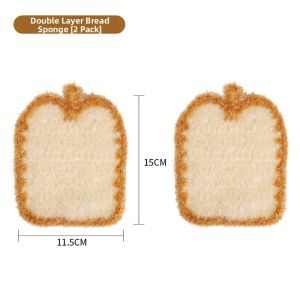 HALEXIONG | Stylish Bread Shaped Sponge Cleaning Pad for Dishes and Pots