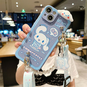 Cute Cartoon Cinnamon Dog Full Cover Protective Phone Case for 16 Series Couples Crossbody Pearlescent Design Anti-Fall