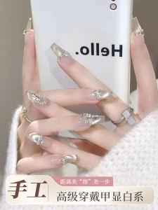 Handmade Nail Art Wearable False Nails Autumn Winter Collection Premium Short And Medium Long Styles Finished Products