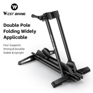 WEST BIKING ที่ตั้งเก็บจักรยานพับได้ชั้นวางจักรยานในร่มอุปกรณ์จักรยานสายใช้ในจักรยาน MTB 700C ขนาด24-29นิ้ว