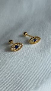 ต่างหูก้าน ดวงตาปีศาจ ดวงตาของเทพเจ้าผู้ปกป้อง️️ เพชร 0.06 คู่