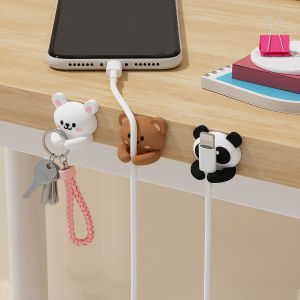 2/3pcs Cute Cartoon Desktop Cable Organizer Managers Self-Adhesive Winder Wire Cord Management Earphone Data Cable Clips Holder