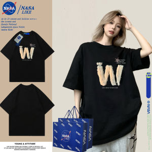 NASA American Retro Pure Cotton Short Sleeve T-Shirt Womens Summer New Arrival Fashion Brand All-Matching Couples T-shirt Half Sleeve Tops