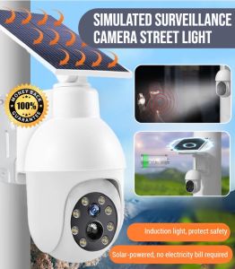 Simulated Surveillance Camera Street Light Solar Dummy Security Camera Led Light Waterproof Auto Tracking Safety Camera With Light