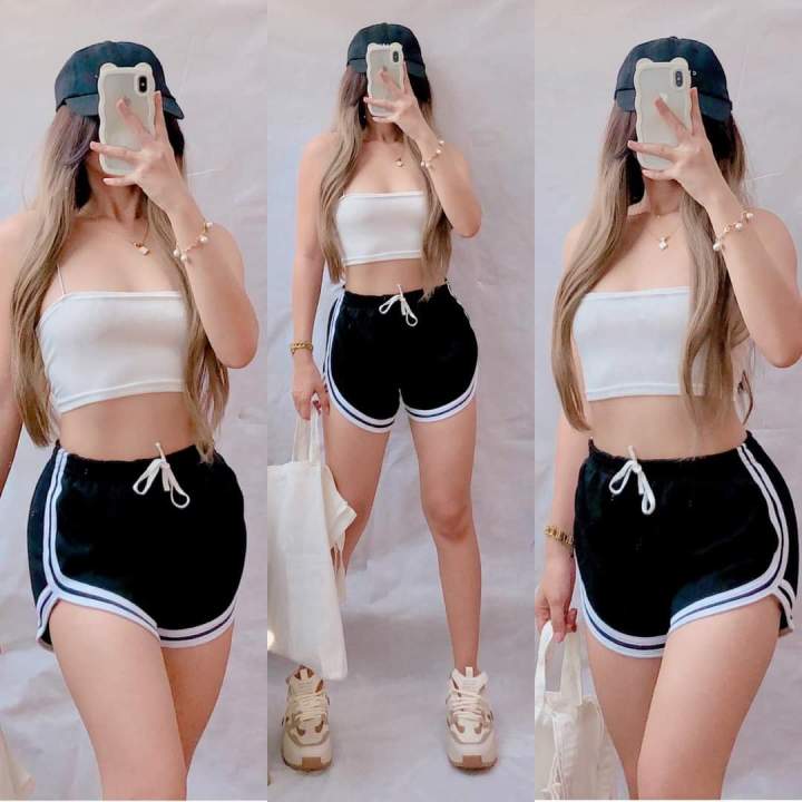Dolphin TikTok Shorts Two Lines Booty Shorts for Women