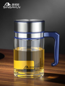 แก้วดื่มน้ำชาสีใสหนึ่งชั้นพร้อมตะแกรงกรองสำหรับใช้ในธุรกิจและบ้านสำหรับทั้งชายและหญิง