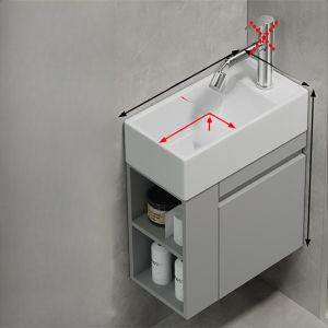 Semi-recessed Ceramic Wall-Mounted Wash Basin Cabinet Narrow Edge Bathroom Vanity Sink for Small Spaces Bathroom Balcony Use