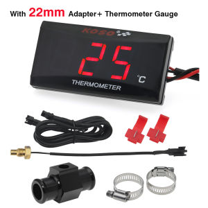 RYSJM | Universal Water Temperature Blue Digital Gauge for XMAX250 300 NMAX CB 400 CB500X KOSO with 16mm 18mm 22mm Thermometer Adapter