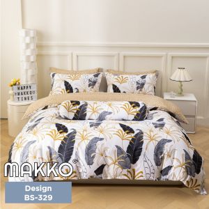 MAKKO High Quality Fitted Bedsheet with Pillow and Bolster Case