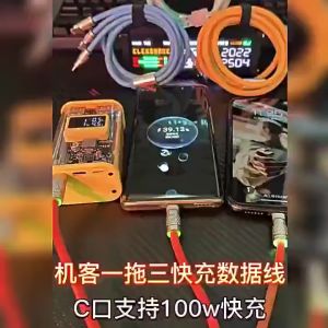 Kabel Charger 120W 6A Fast Charge Cable 3 In 1 For Micro Type-C 8Pin Super Charge USB Zinc Metal Proteksi 480Mbps Data Transmission Charge Line