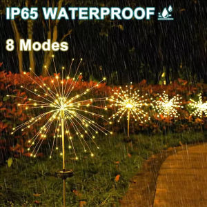 YESPERY Solar Fireworks Lights Holiday Lighting Waterproof Garden Patio Path Lawn Ground Light for Landscape Lighting Outdoor Decoration