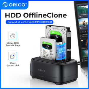 ORICO USB 3.0 to SATA Dual-Bay External Hard Drive Docking Station with Offline Clone Function for 2.5 & 3.5 Inch HDD SSD SATA (SATA I/II/III) SATA Enclosure Hdd Dock