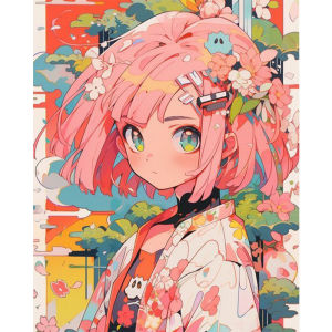 Acrylic Paint By Numbers Cute Anime painting By Numbers on Canvas Coloring By Number for Adults Paint Digital Art