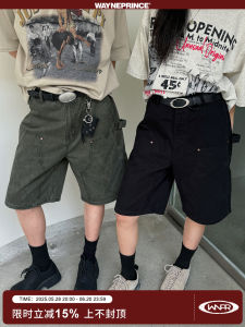 WaynePrince Casual Washed Multi-Pocket Loose Wide Leg Shorts Youth Fashion Cotton Shorts for Teenagers Daily Wear Summer Shorts