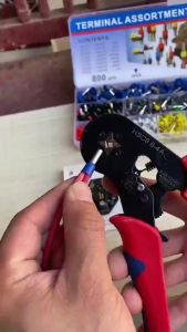 คีมย้ำ หางปลา คีมย้ำคอร์ดเอน คีมย้ำหางปลากลม คีมย้ำคอร์ดเอ็นคีมจีบ คีมย้ำสายไฟ คีมย้ำคอร์ดเอน HSC86-6-4 เครื่องมือย้ำหางปลา AWG 23-7 (0.25-10mm ²)