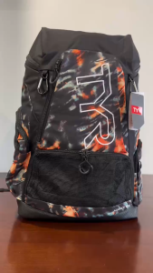 Balo Bơi Lội TYR Alliance 45L Printed Backpack Validus Orange/Aqua/Black