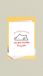 Cat Greeting Card | Para Kang Pusa - You give MIMING to my life | Cute Pun Love Card | Monthsary Anniversary Tagalog Card