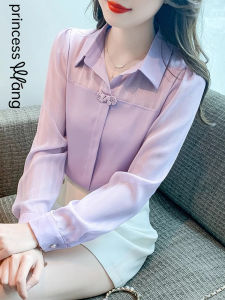 WANGGONGZHU | New Chinese Style Fashionable Shirts Womens Autumn 2025 New Version Beautiful Slimming Top Princess Style Commute Korean Loose Fit