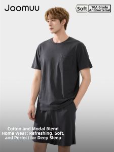 Joomuu | Men Modal Cotton Short Sleeve Sleepwear Set