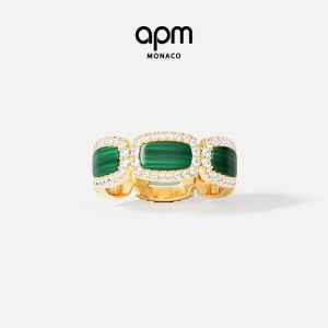 Golden Green Malachite Ring